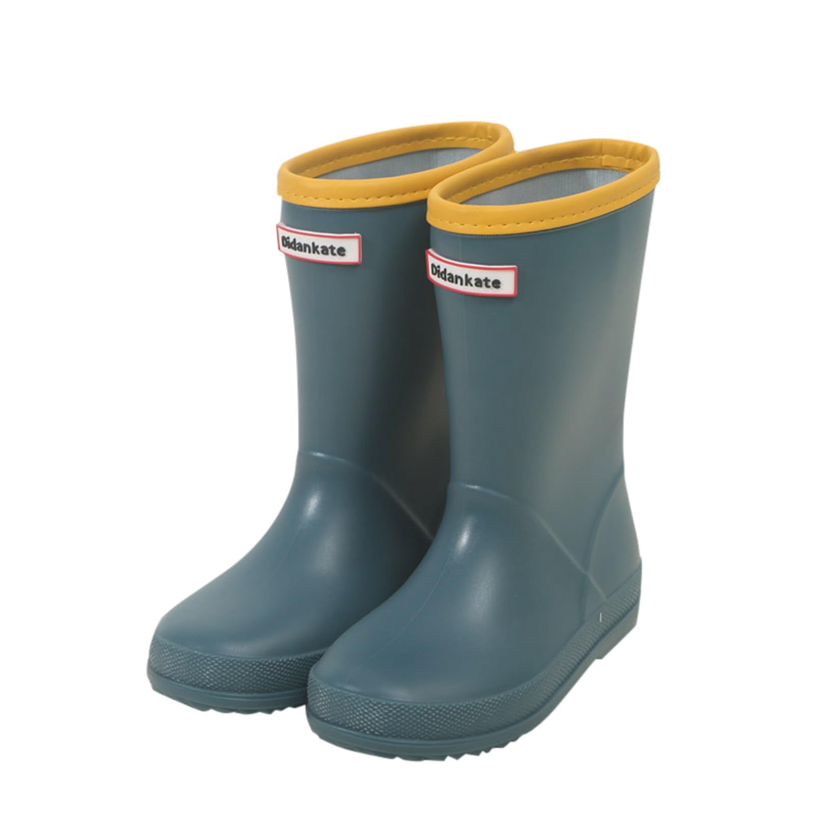 Botas niños fácil Poner Botas de Lluvia Antideslizantes para niños y niñas, Zapatos para niños, Botas Unisex para niños (Navy, 34 Big Kids)