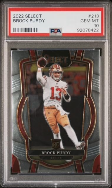 Brock Purdy 2022 Select Football Rookie Card #213 Graded PSA 10 Cert #92078422