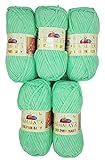 Super Bulky 6 Ilkadim 5 x 100 Gramm Himalaya Dolphin Strickwolle, Babywolle, 500 Gramm Wolle Super Bulky (hellgrün)