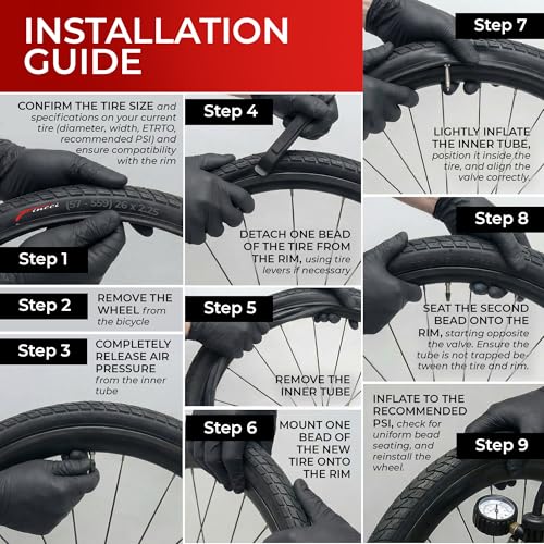 Fincci Pair 26x2.25 Bike Tire - Mountain Bike Tires 26 Inch, 57-559 - Black Foldable Kevlar Encamp 26 Inch Bike Tires for Trail, Enduro, XC, Off Road Bikes - 26" Accessories