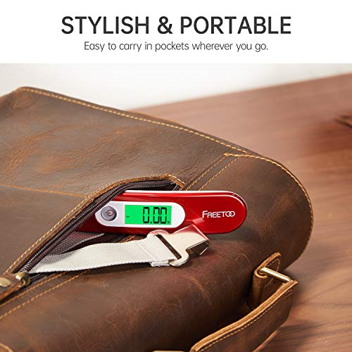 Freetoo Luggage Scale Portable Digital Hanging Scale For Travel, Suitcase Weight Scale With Superior Piano Lacquer 110 Lb/ 50Kg Capacity, Battery Included #TOP5