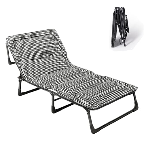 Lit pliant portable avec matelas confortable pour adulte et camping à la maison