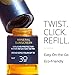 Brush On Block Mineral Sunscreen Powder Refill, Natural Broad-Spectrum SPF 30, Safe for Sensitive Skin, UVA UVB Face Protection, Reef Friendly (Translucent - Refill)