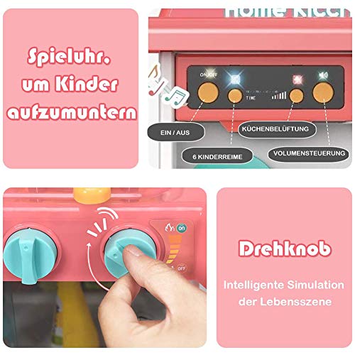 MEILINL Kinderküche Spielküche Spielzeug Küche Vorgetäuschtes Küche Rollenspiel Set Mit Induktionskochfeld Wasserspielen… – Bild 3