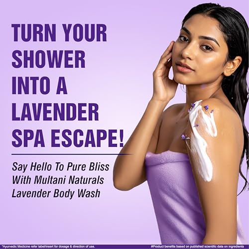 Image of Multani Naturals Lavender Body Wash | Ayurvedic & Herbal Cleanser with Lavender Oil | Relaxing Unisex Body Wash for Men & Women | Paraben & Sulphate Free | Suitable for All Skin Types (270ml)