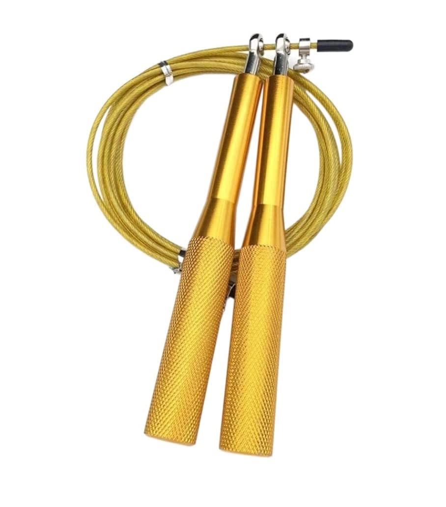 Skakanka Skakanki Speed Jump Rope Fitness Skakanka Ćwiczenia Regulowany Trening Trening Mężczyźni Kobiety Sprzęt Do Ćwiczeń Skakania na Skakance (Color : Gold, Size : 3 meters)