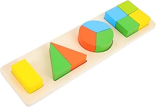 Toyvian 1 Conjunto De Bloco De Madeira Combinando Quebra-Cabeça Forma Classificação Brinquedo Haste Brinquedo Forma Classificador Brinquedo Geometria De Madeira Quebra-Cabeça