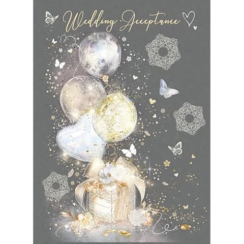 Cherry Orchard Wedding Acceptance Card with Gold Foil Cover