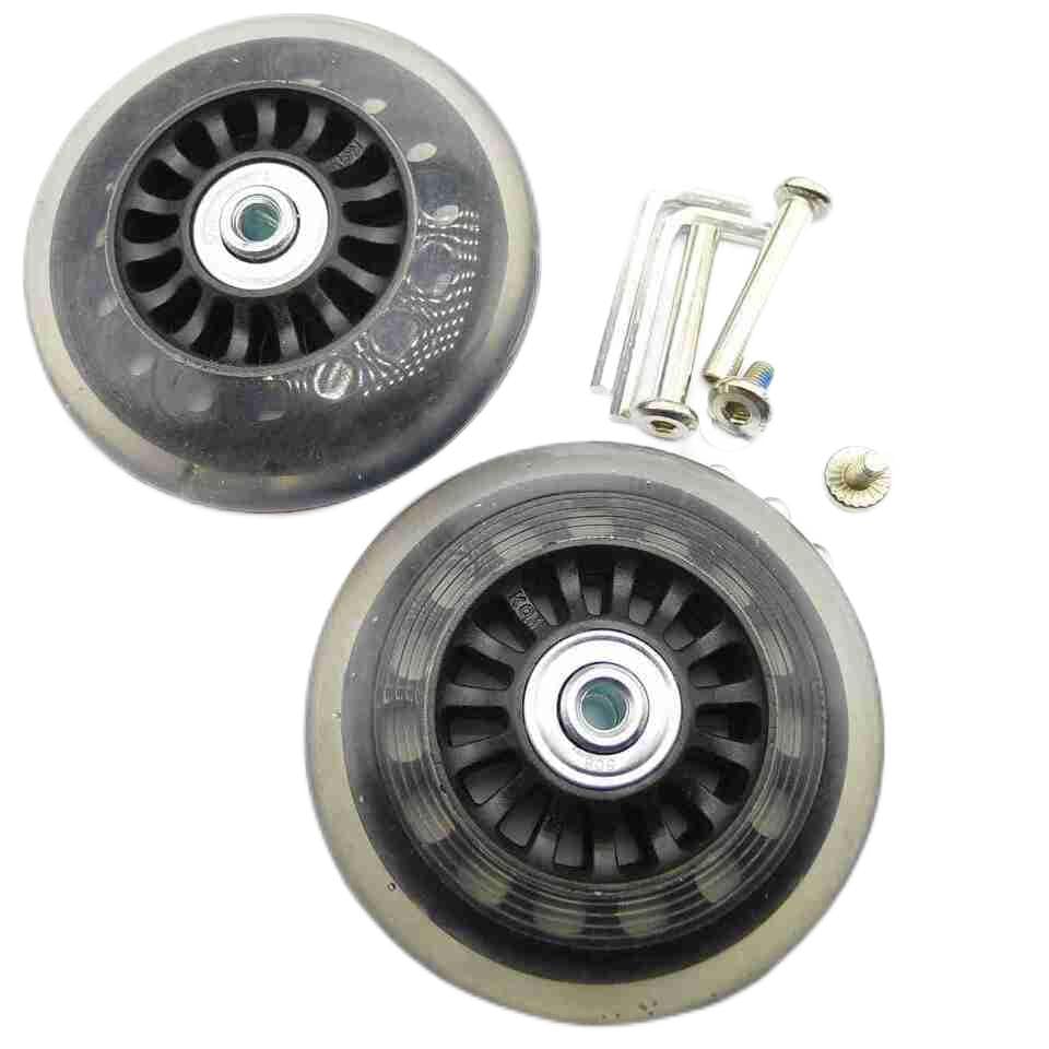 2 Set Luggage Suitcase Replacement Wheels Axles Deluxe Repair OD 86mm Roll New