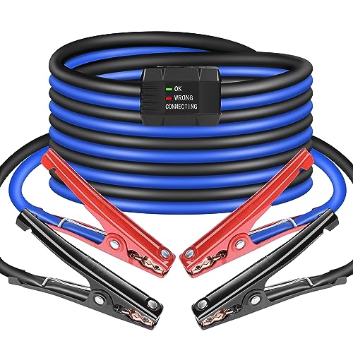 SAFEMATE Jumper Cables Kit with Smart Protector for Car, 6 Gauge 16 Feet Booster Cable for Car, Suv and Trucks Battery with Carry Bag