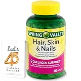 Spring Valley Dietary Supplement | Hair Skin Nails Vitamins for Women | Hair Vitamins for Hair Loss for Women | 240 Caplets Bundle with Lual's 45 Diabetes Decoded