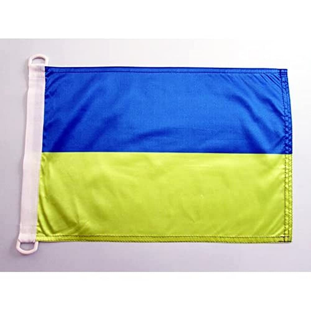 AZ FLAG - Ukraine Nautical Flag - 18'' x 12'' - For Outdoor and Boat - Ukrainian Banner Knitted Polyester with Two Plastic Rings - Vivid Colors - 12x18 in - 45x30 Cm