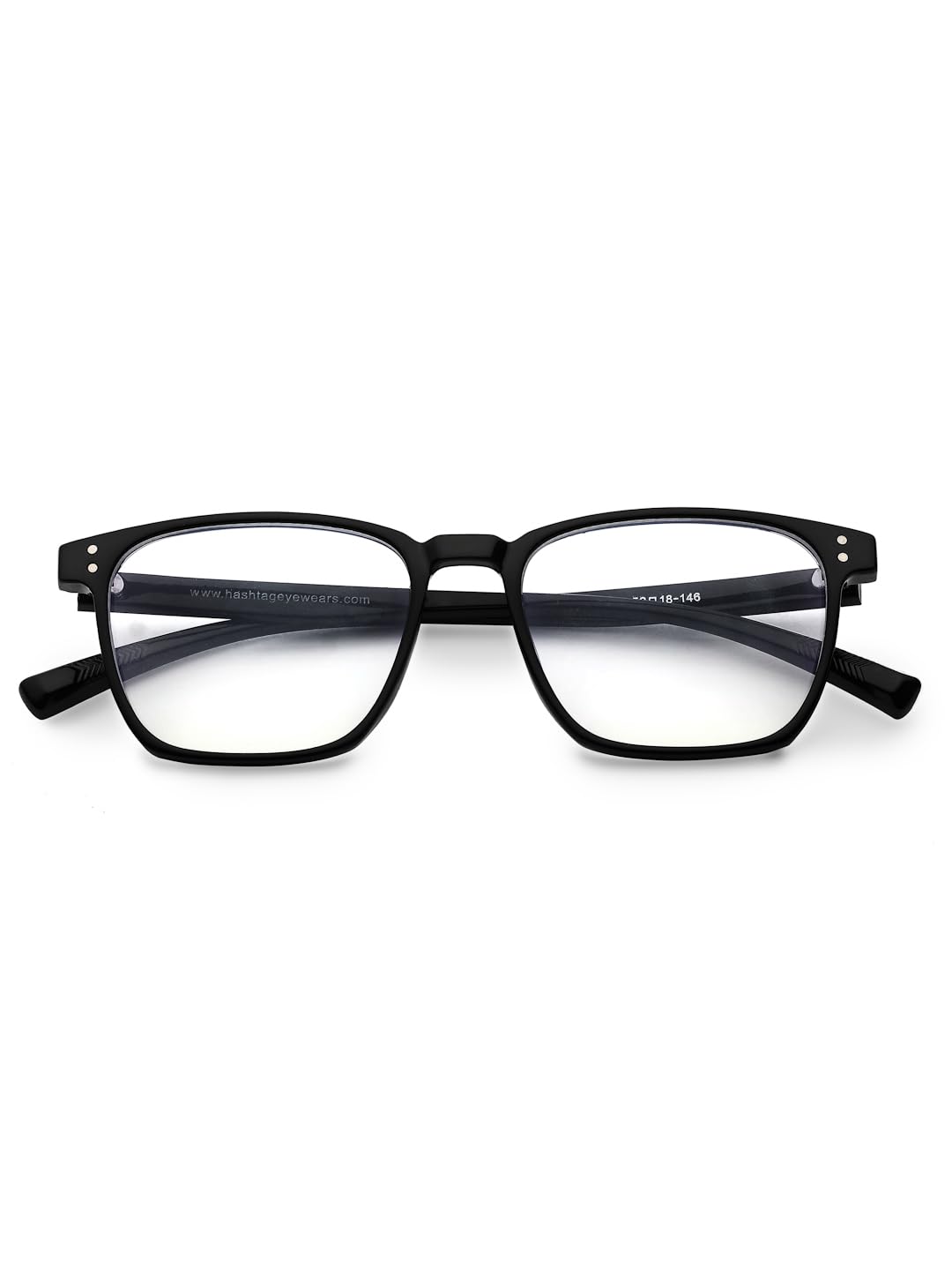 HASHTAG EYEWEAR Blue Light Blocking Glasses Square Eyeglasses for Eye Protection | Sunglasses For Men & Women | Eyeglasses For Computer Anti-blue & Anti eyestrain | Small (Black, Medium) 4