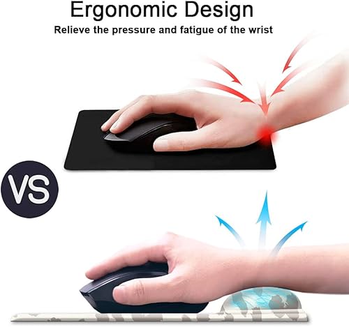 Miniatura 8 de Alfombrilla para mouse con soporte de muñeca, antideslizante, reposamuñecas para oficina, computadora, computadora portátil y Mac, duradera, cómoda