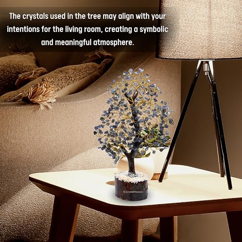 Image of Certified Iolite Crystal Tree for Good Luck - Healing Crystals Money Tree for Wealth, Positive Energy at Home Office - Decorative Spiritual Gifts for Vastu, House Warming