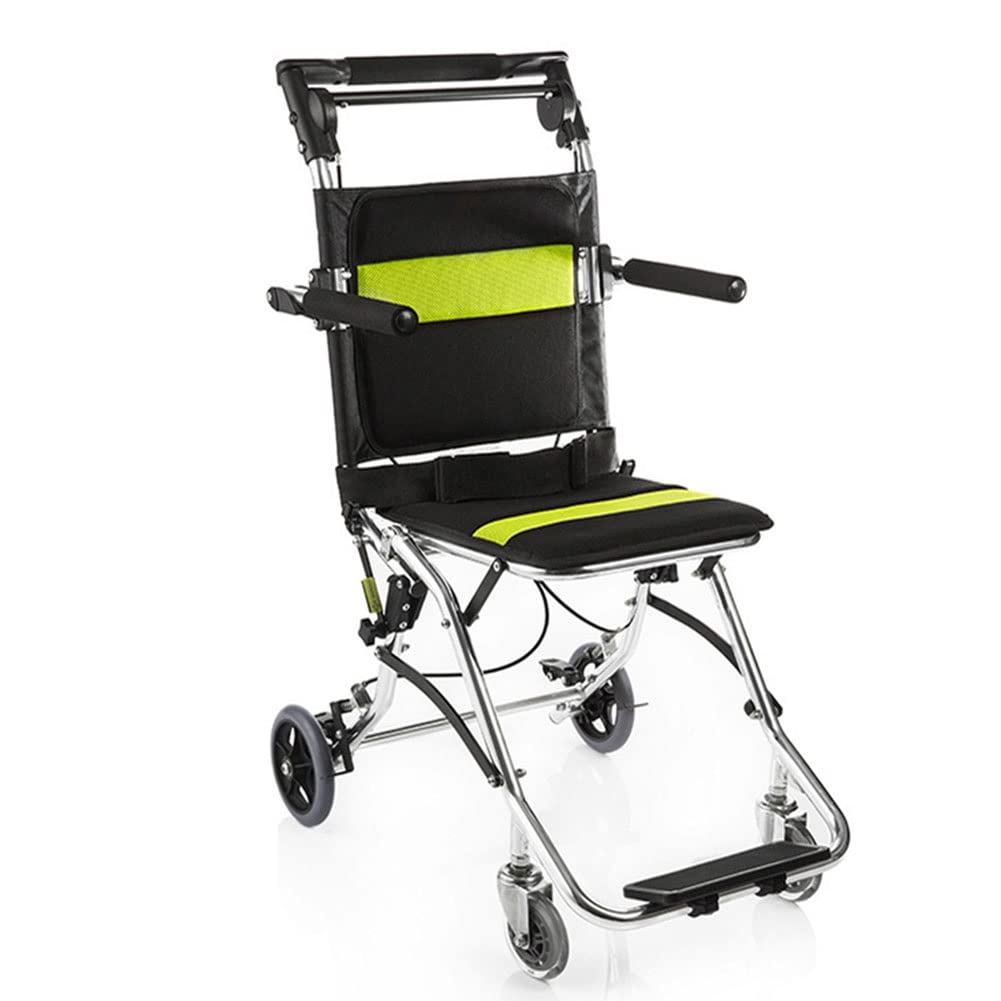 Sillas de Ruedas Plegables Silla de Ruedas Silla de Ruedas Manual Plegable Ligero Y Fácil Viaje de Aleación de Aluminio para Silla de Ruedas Carro Ultraligero Puede Estar en Avión Conveniencia