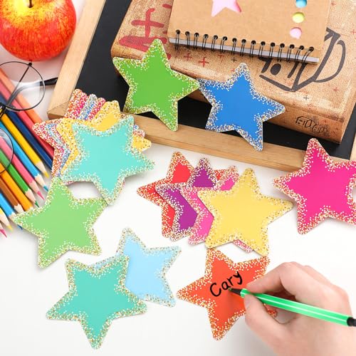 Image of Seajan 108 Pcs Confetti Star Cutouts for Classroom 3.5 Inch Small Bulletin Board Paper Star Decor Assorted Colors Accent for DIY Craft Office School Projects Party Supplies (Pack of 3)