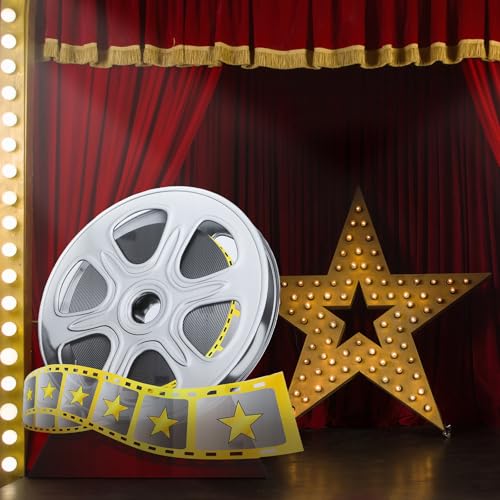 Image of DoubleFill 4 ft Movie Awards Night Party Decorations Film Reel Cardboard Cutout Stand Up for VIP Celebrity Red Carpet Events Premiere Party Decor Movie Theme Photo Props for Prom Night Backdrop