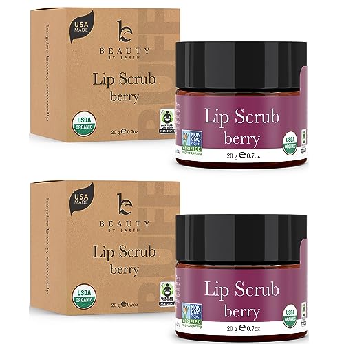USDA Organic Lip Scrub Berry - USA Made with Natural Ingredients