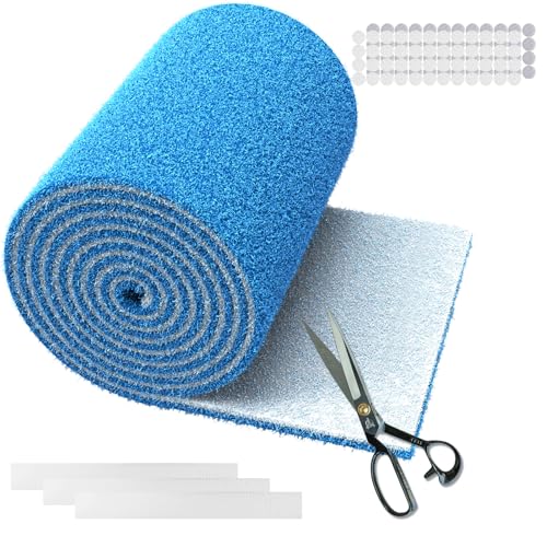 Air Vent Filters 20'X120', MERV 8 Electrostatic Cut to Size Floor Vent Roll, Blue & White Cut to Fit Air Vent Filters for Home Floor, Ceiling, Refrigeration, HVAC Vent And More, Compression Packing