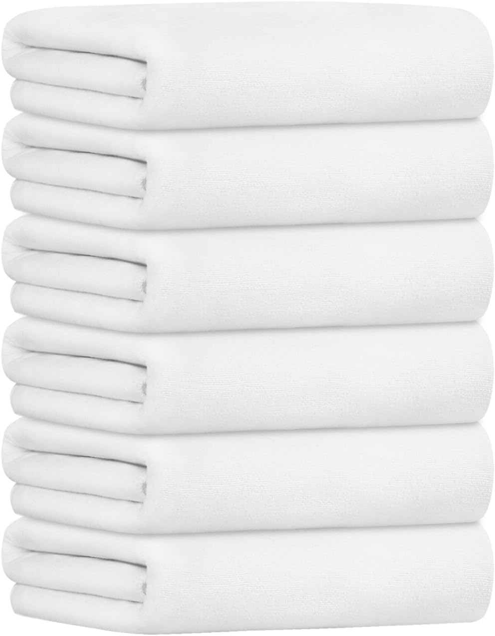 JML Bath Towels, Large Microfiber Bathroom Towel Set 6 Pack 30″ x 60″, Soft Absorbent Microfiber Body Towels for Adult, White JML Bath Towels, Large Microfiber Bathroom Towel Set 6 Pack 30″ x 60″, Soft Absorbent Microfiber Body Towels for Adult, White