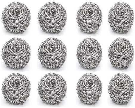 WORLD WIDE VILLA Pack of 12 Pcs Stainless Steel Jhama for Cleaning Utensils and Multipurpose Use Regular Scrub Pad Pack of 12 Stainless Steel-image-6