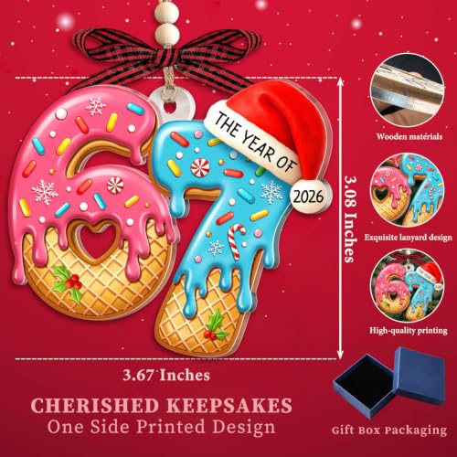 Image of 67 Ornament,6 7 Christmas Ornaments 2026, Funny Christmas Ornament