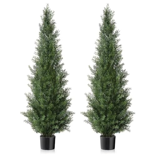 4FT Artificial Topiary Tree Beautiful Realistic Faux Cedar Pines Christmas