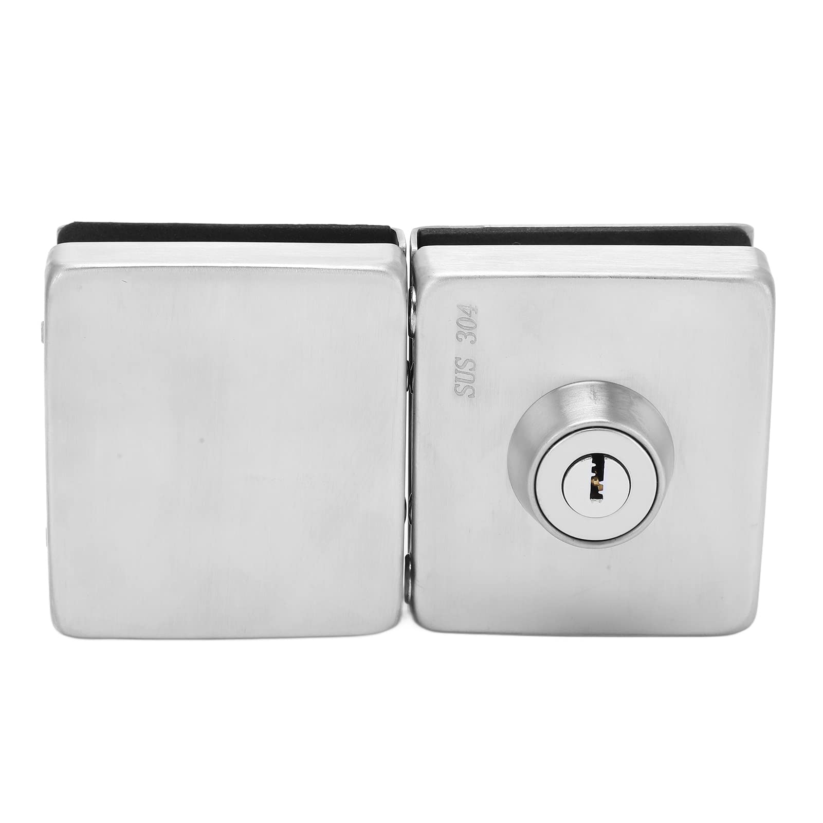 Cerradura de puerta corrediza reforzada y duradera, protección de acero inoxidable para vidrio