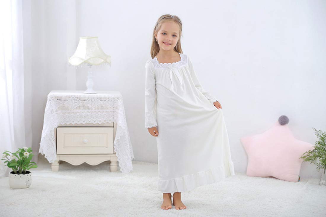 Dziewczęca bawełniana koszula nocna z długim rękawem Sleepshirts piżama maluch sukienka do spania księżniczka bielizna nocna dla dziewczynki 3-12 lat good