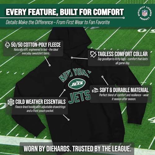 Image of Team Fan Apparel NFL Gameday Hoodie Pullover Sweatshirt for Men and Women | Officially licensed NFL Gameday fleece pullover - kangaroo pocket, ribbed cuffs, drawstring hood, unisex fit