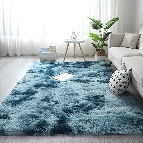 GerRiT ラグ ラグマット 80x180cm マイクロファイバー 滑り止め 絨毯 洗える 冬用 夏用 床暖房 じゅうたん 一年中使える, ダークブルー