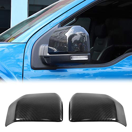 JeCar for F150 Side Mirror Cover Trim Carbon Fiber Rearview Mirror Cover Decoration Accessories for Ford F150 2015-2020