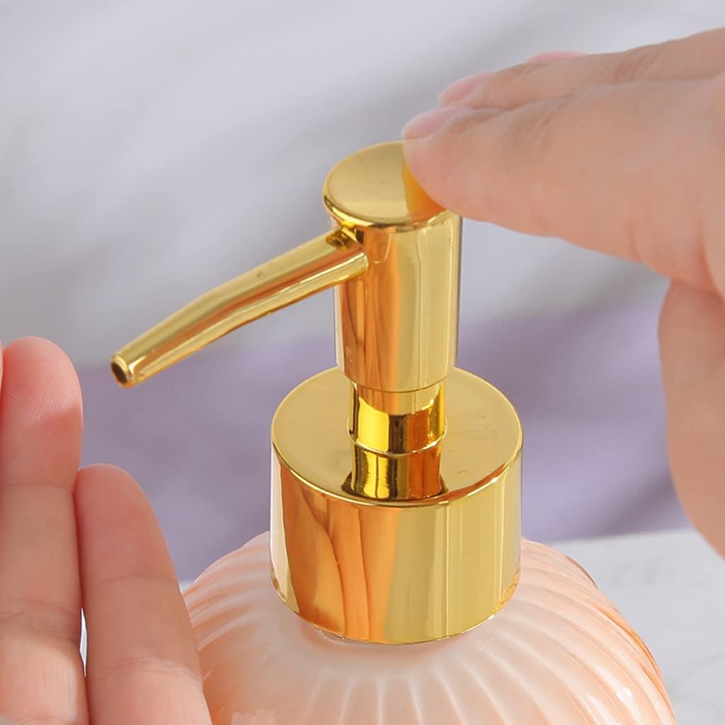Large Capacity Glass Soap Dispensers Soap Pump with Leak Proof Pump Refillable Liquid Dispensers Lotion Bottle 13.5oz/400ml for Bathroom Lotion Bottle (B)
