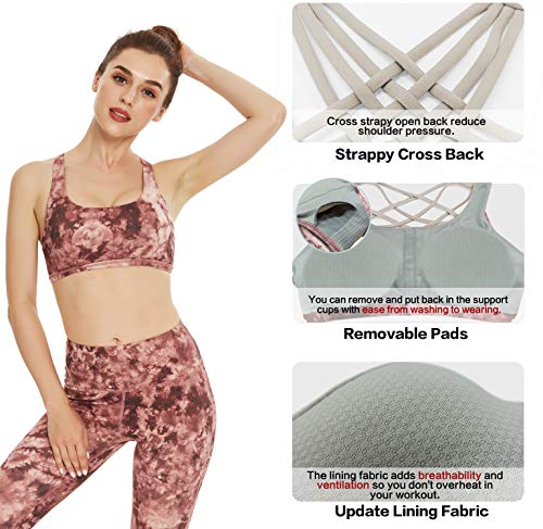 Queenieke Womens Yoga Sport Bra Light Support Strappy Free To Be Bra Size M Color Azolla Pinnata #TOP4
