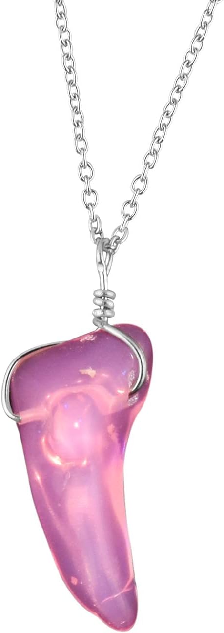 Organic Opal Silver Pendant Necklace