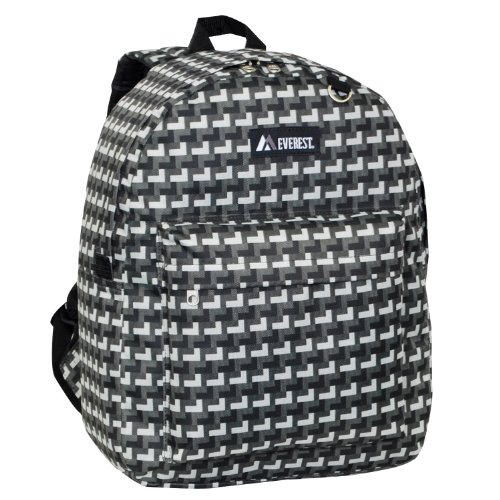 Everest Classic Pattern Backpack, Gray, One Size