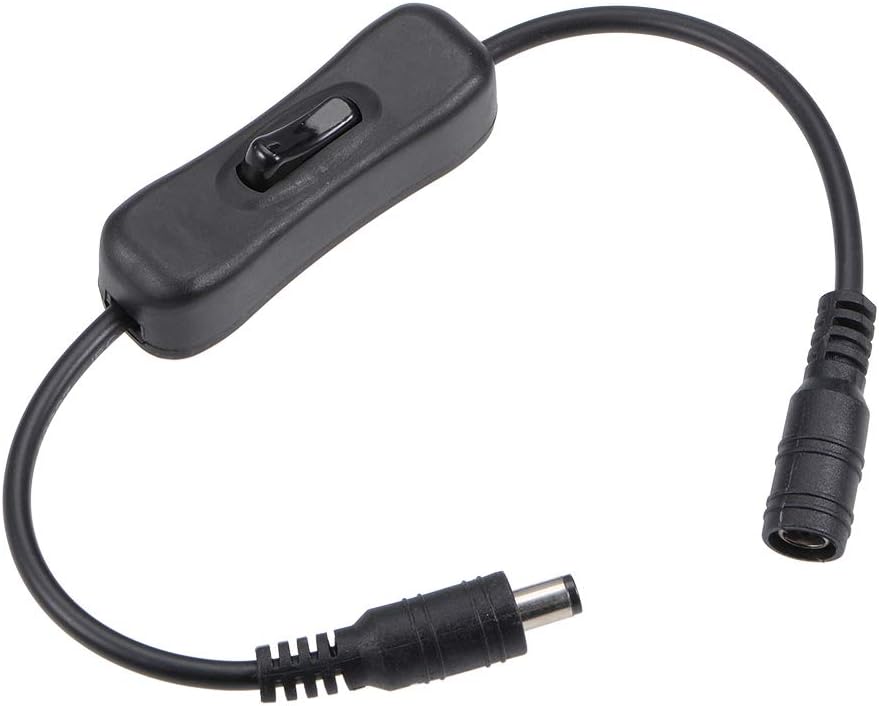 sourcing map DC 12V Inline Rocker On/Off Switch with 5.5 x 2.1mm DC ...