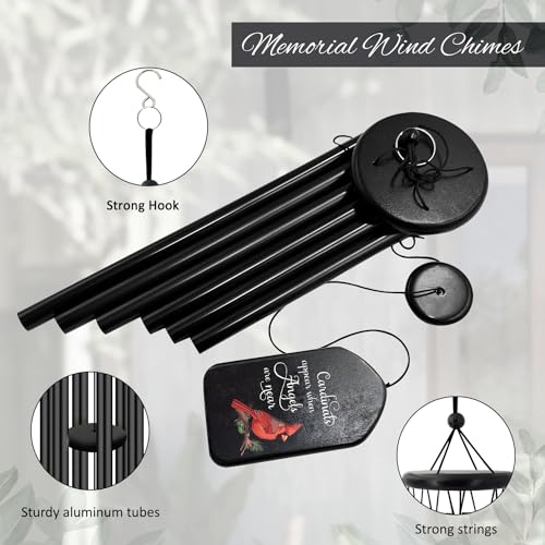 Image of ASTARIN Personalized Wind Chimes Outdoor, Large Customized WindChimes for Outside Tuned Relaxing Soothing Low Bass,Memorial Wind Chimes Sympathy for The Loss of a Loved One