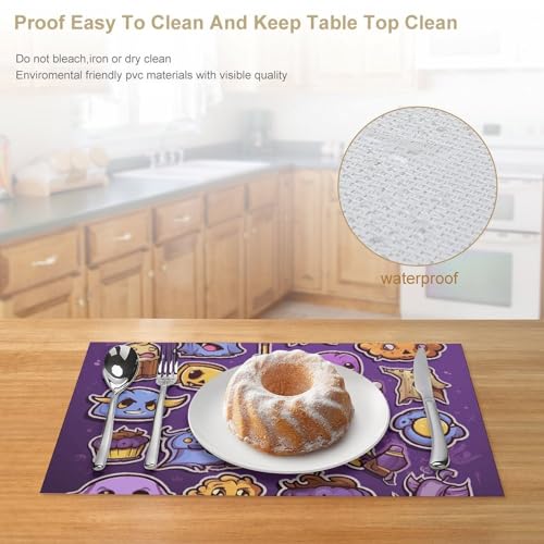 Sets de table violets lavables pour stopper les taches sur votre table - 5