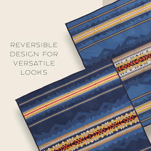 Image of Pendleton Jacquard Unnapped Twin Blanket, 64 x 80 in, Heirloom Virgin Wool