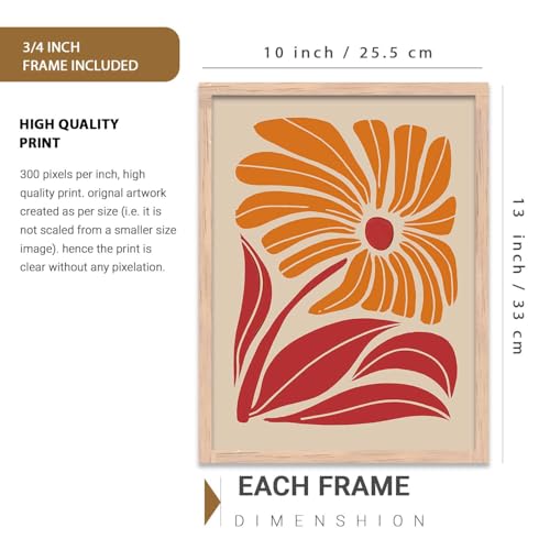 Image of kotart Home Decor Boho Painting Decorative Wall Art poster With Frame For Living Room Bed Room Hotel Wall Decor Digital Reprint Set of 3 (10X13 inch)