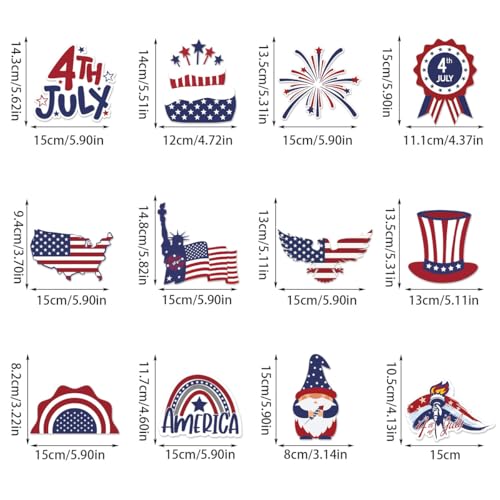 Image of 4th of July Decorations，Kaluofan 24 PCS 4th of July Decorations Outdoor,Independence Day Patriotic Hanging Swirls Decorations for Veterans Labor Presidents Flag Memorial Day Party Suppiles Favors