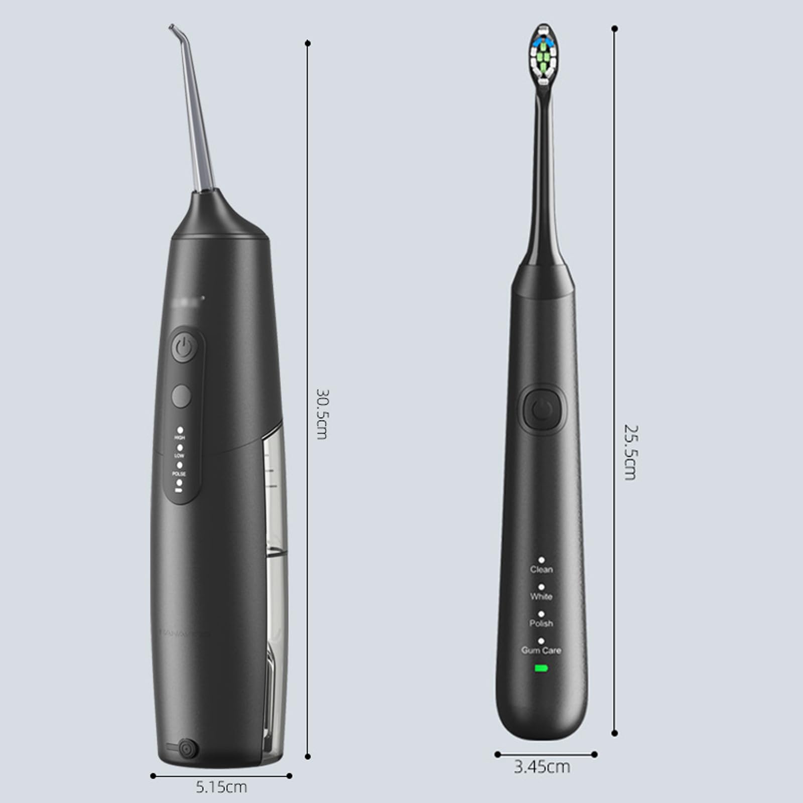 Cepillo de Dientes Eléctrico Sónico y Irrigador Bucal Inalámbrico,Juego Con 4 Boquillas,6 Cabezales de Cepillo,Hasta 90 Días de Duración de la Batería, Ipx7,Tanque de Agua de 200ml (White)