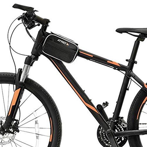 Mini Alforge com Suporte para Celular de até 5,5 Pol. 4 Compartimentos e 3 Velcros de Fixação Preto