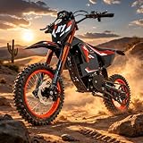 X1 Spark Electric Dirt Bike, 4500W Peak Mid-Drive motor Motor Electric Motorcycle, 60V 28.8Ah Battery, 50MPH & 60 Mile Range, Full Suspension Off Road E Bike for Teens & Adults 13+, 3 Speed Modes