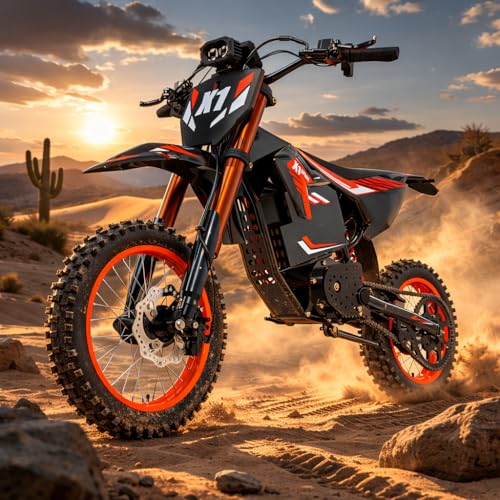 X1 Spark Electric Dirt Bike 4500W Peak Mid-Drive motor Motor Electric Motorcycle 60V 28.8Ah Battery 50MPH & 60 Mile Range Full Suspension Off Road E Bike for Teens & Adults 13+ 3 Speed Modes