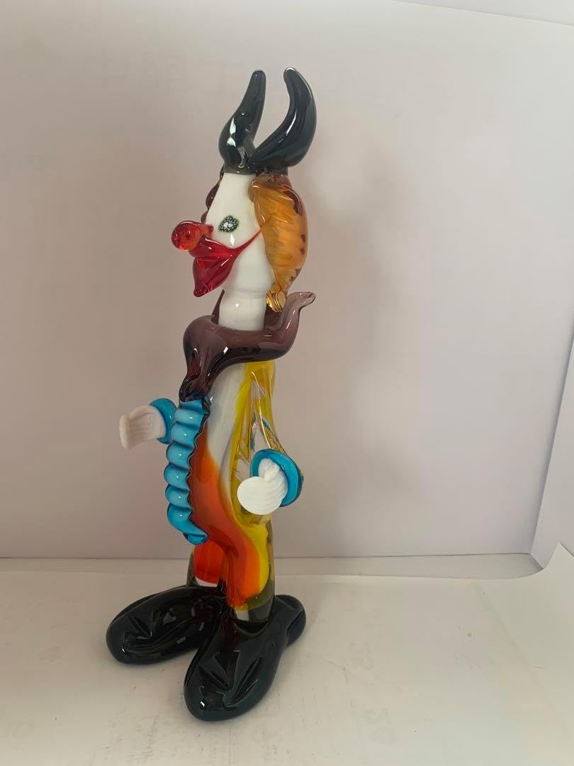 ムラーノ ピエロ 人形 高さ約31cmイタリア ガラス細工 ベネチアン