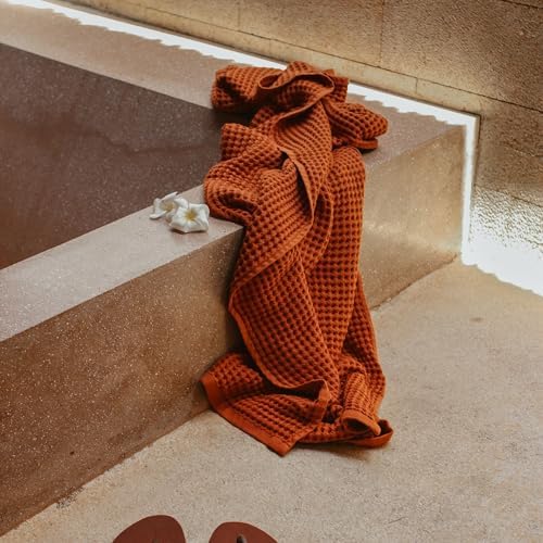 sea me at home Waffle Bath Sheet 100% Turkish Cotton - Large Bath Towel (34x67 Inches) Luxurious Spa Towel for Bath, Beach, or Pool Time - Thumbnail 5