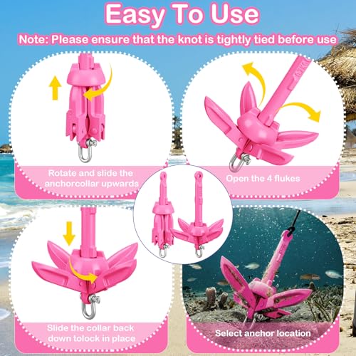 Image of Lounsweer 2 Pack 1.5 /3.5 lb Marine Kayak Anchor Kit Folding Grapnel Anchor Kit Boat Kayak Fishing Accessories for Small Boats Kayaks Canoe Paddle Boards